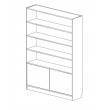 Bookshelf with Bottom 2 door Cupboard 